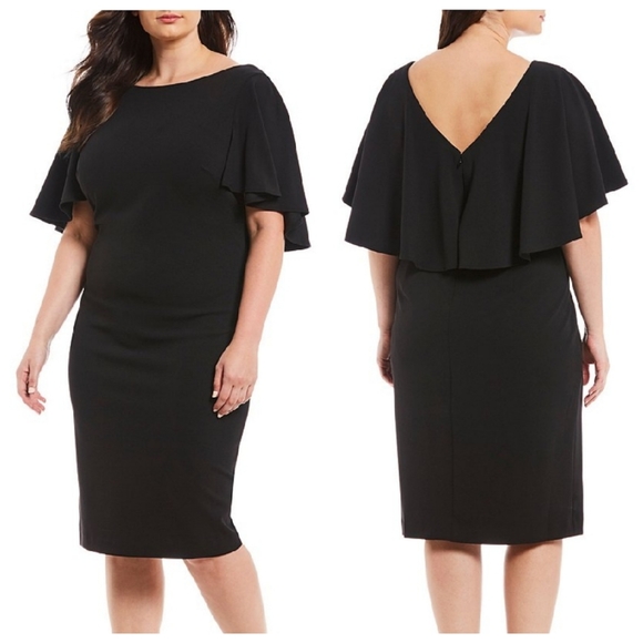 Calvin Klein Dresses & Skirts - NWT Calvin Klein 16W 16 Flutter Sleeve Cape Dress